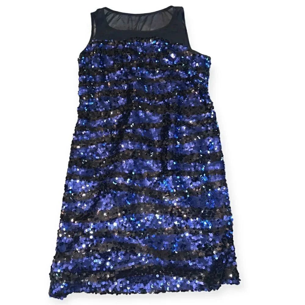 Connected apparel Striped sequin mesh dress